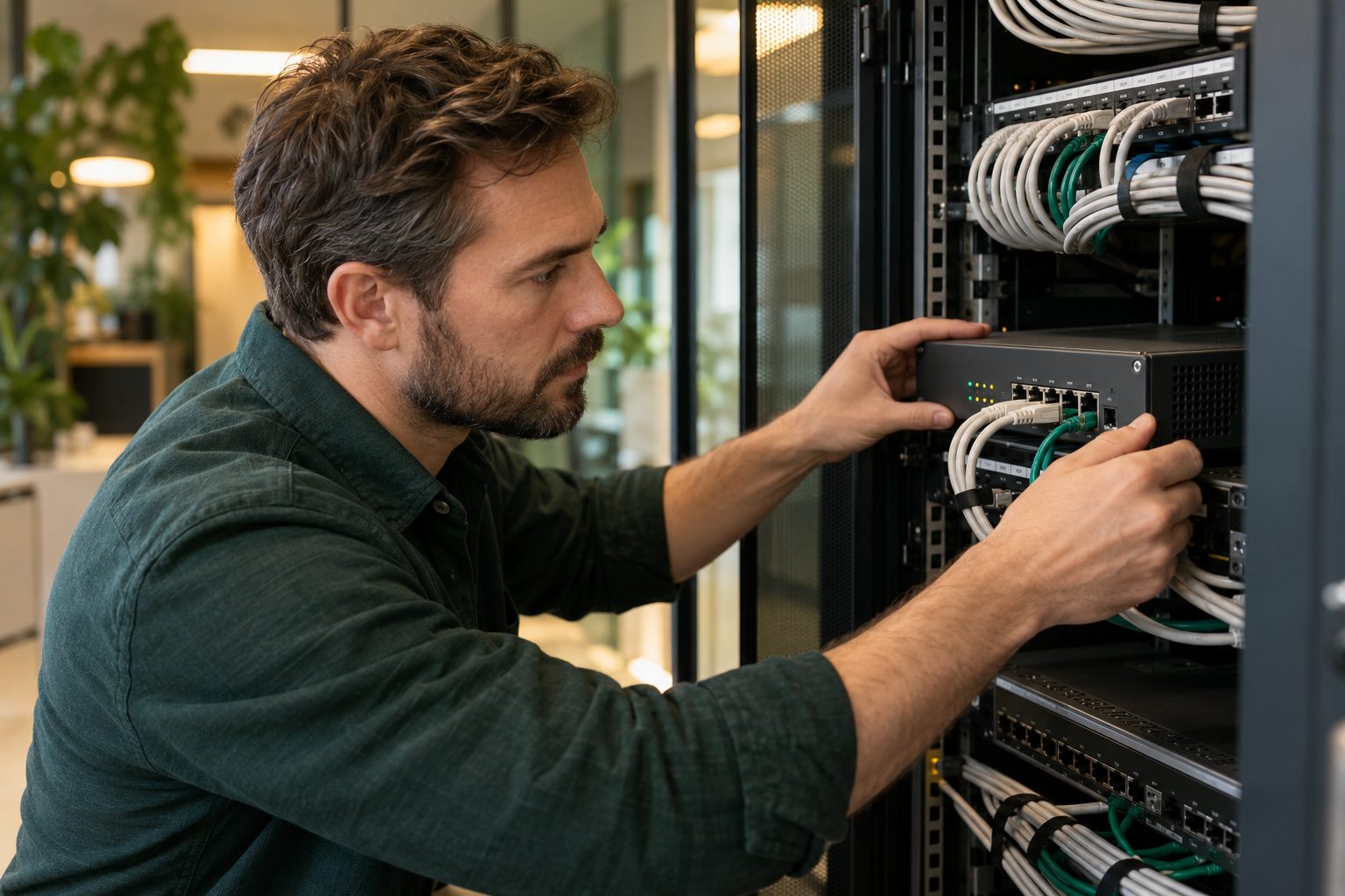 AI-genereret illustration af firewall løsning