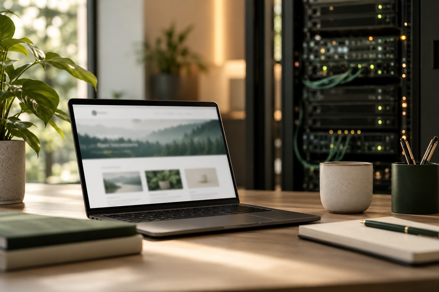 AI-genereret illustration af webhosting